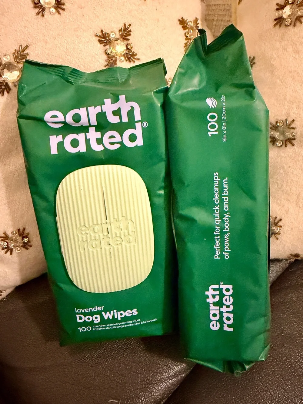 Earth Rated Lavender Dog Wipes 2 Pack 200 Count Hypoallergenic Grooming